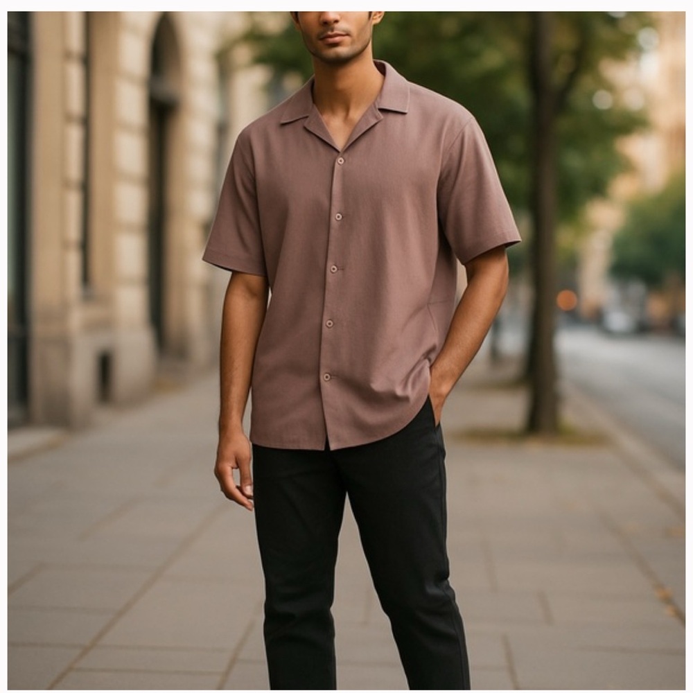 lululemon athletica Men's Casual Brown Button Down Shirt